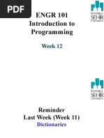 ENGR 101 Introduction To Programming: Week 12