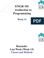 ENGR 101 Introduction To Programming: Week 14
