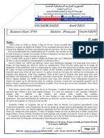 Examen Blanc+ École N - 1 Francais 2e Sujet 3ASS.3ASGE.3ASM