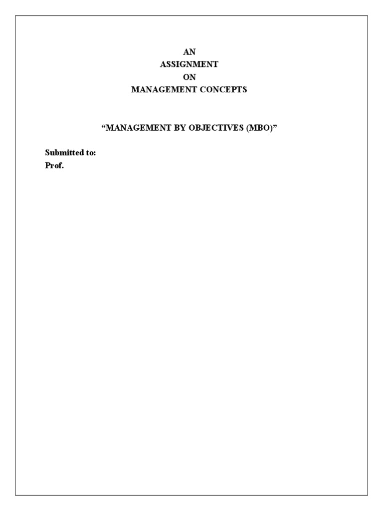 AN Assignment ON Management Concepts | PDF | Goal | Motivational