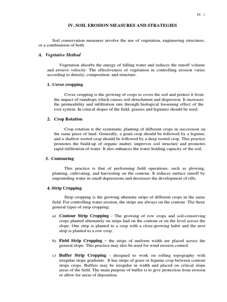 IV Erosion Control Practices | PDF | Surface Runoff | Erosion
