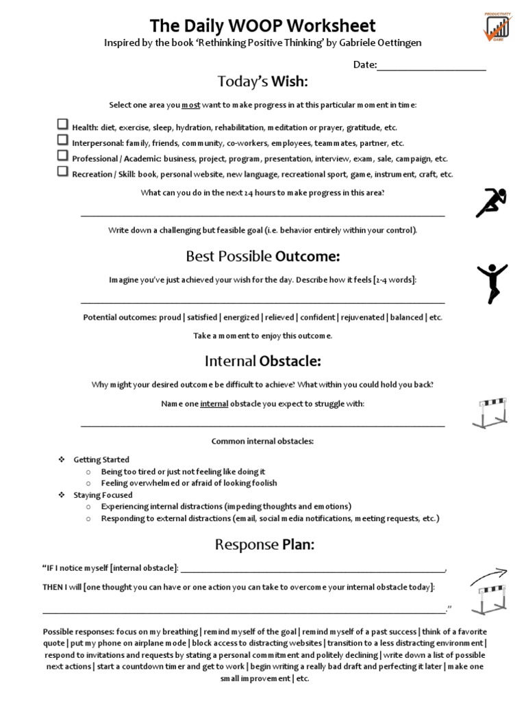 Rethinking Positive Thinking Challenge Worksheet 1 | Download Free PDF ...
