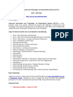 Advanced Nanoscience and Technology an International Journal ANTJ