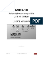 Roland/Boss Compatible Usb Midi Host User'S Manual: MIDX-10