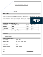 Curriculum - Vitae: Mitesh Mittal