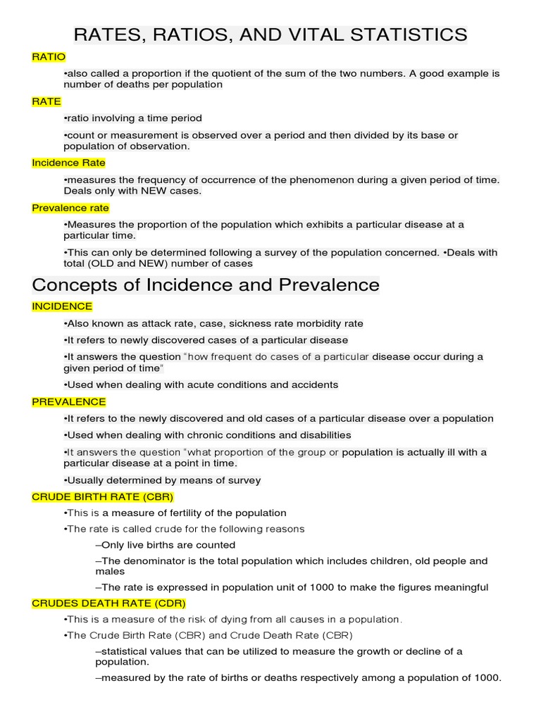 Rates Ratio and Epidemiology Reviewer | PDF | Infection | Transmission ...