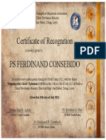 Certificate of Recognition: Is Hereby Given To