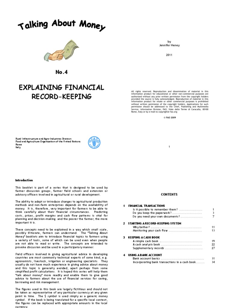 TAM4 Explaining Financial Recordkeeping PDF Bookkeeping Receipt