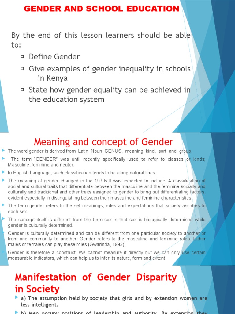 Gender and School Education | PDF | Gender | Gender Studies