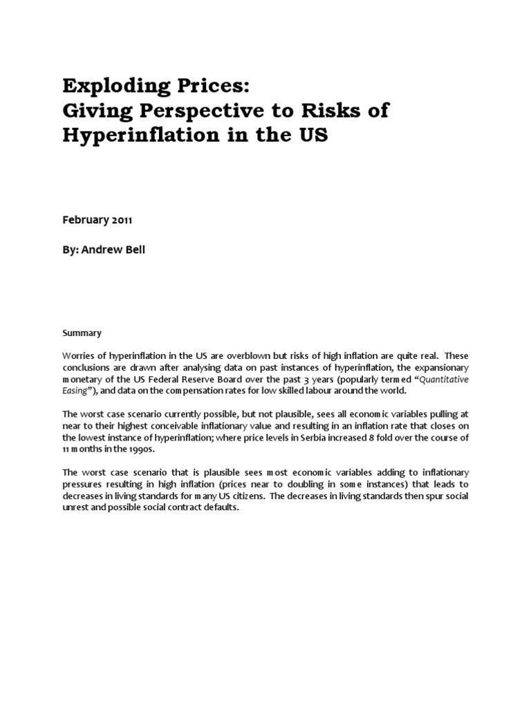 Exploding Prices: Giving Perspective To Risks of Hyperinflation in The ...