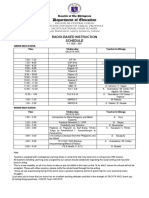 Department of Education: Radio-Based Instruction Schedule