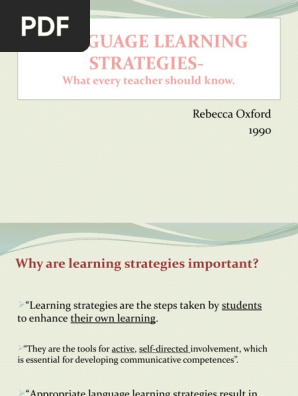 LANGUAGE LEARNING STRATEGIES-