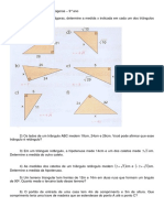 Lista Exercc3adcios Teorema de Pitc3a1goras