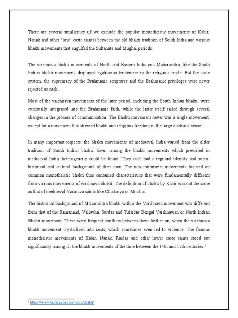 History | PDF | Bhakti Movement | Vaishnavism