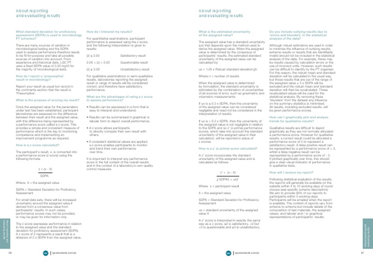 Microbiology Proficiency Assessment Guide | PDF | Standard Score ...