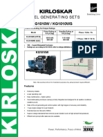 Kirloskar: Diesel Generating Sets KG1010W / KG1010WS