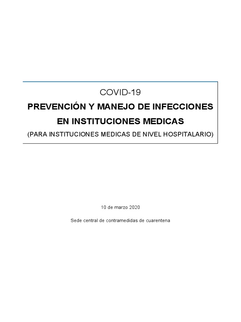 Manejo de Prevenciónn de COVID 1.1 | PDF | Lavado de manos | Condicion ...