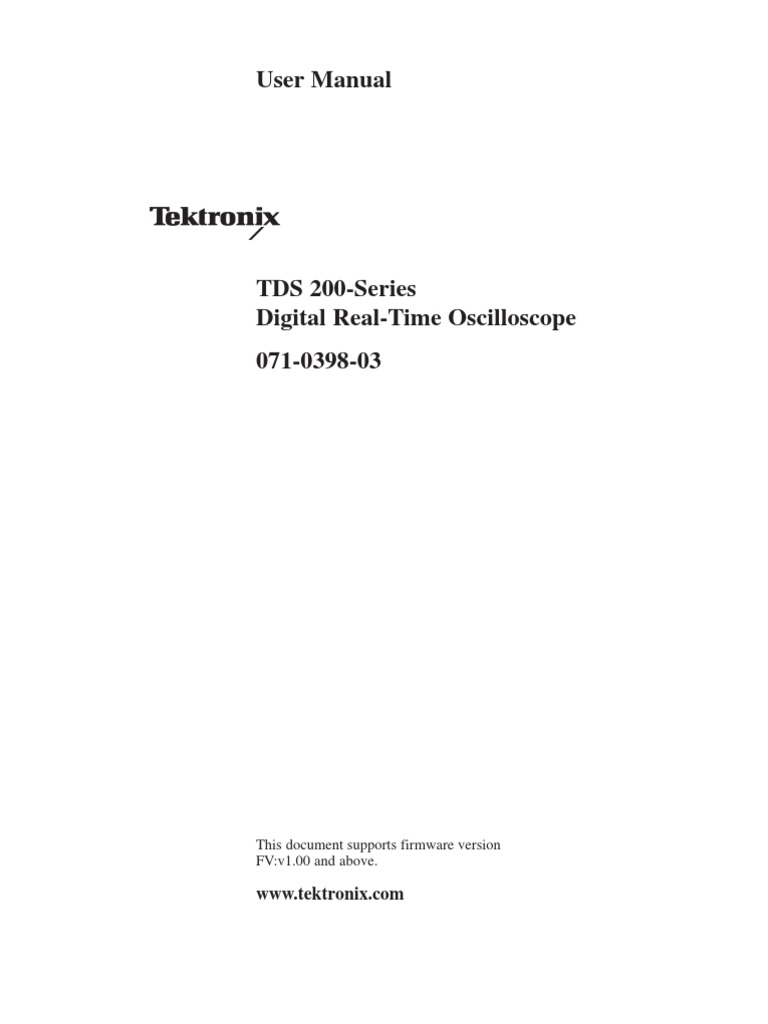 TDS220 Manual | PDF | Computers | Technology & Engineering
