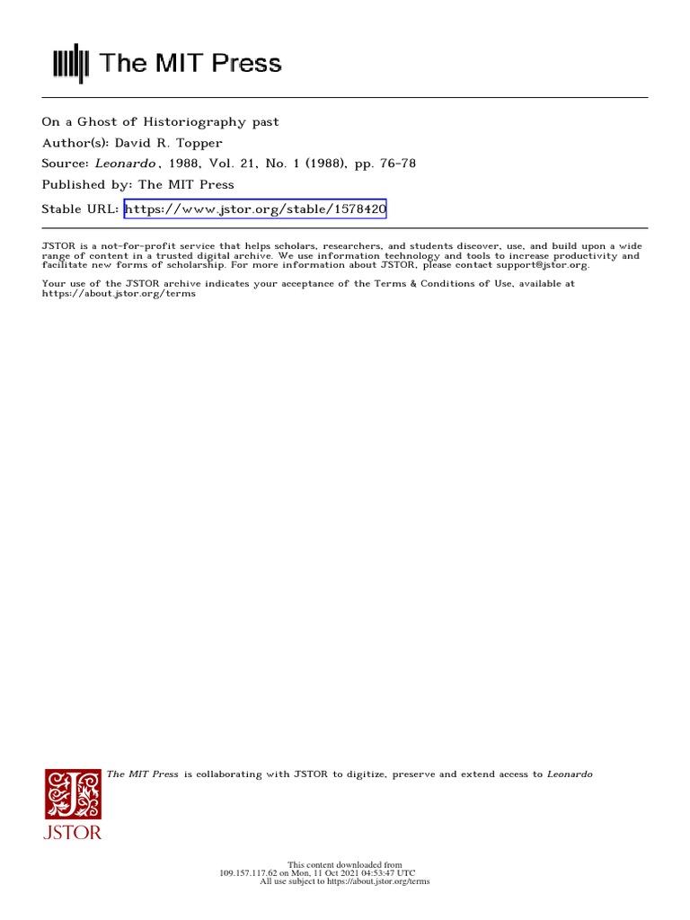 On A Ghost of Historiography Past (David R. Topper) | PDF | Science | Space