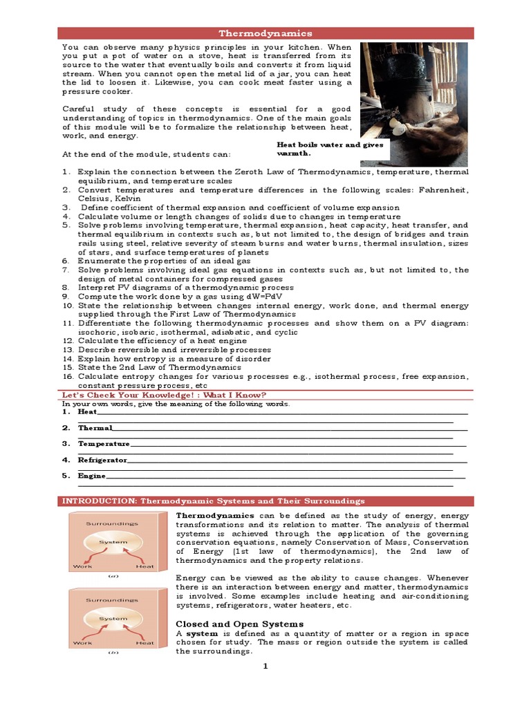 Understanding Thermodynamics Concepts | PDF | Temperature | Thermal ...
