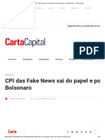 CPI das Fake News sai do papel e pode assombrar Jair Bolsonaro - CartaCapital