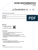 Factorising Quadratics ( 1) : (Level 5)