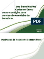 Apresentação - A Inscrição Dos Beneficiários Do BPC No Cadastro Único Como Condição para Concessão e Revisão Do Benefício (CONGEMAS 2016.03)