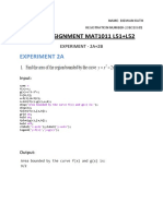 Math Assignment Mat1011 L51+L52: Experiment 2A