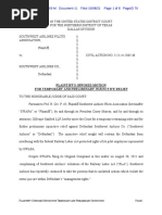Southwest Airlines Pilots Association v. Southwest Airlines Co., 3:21-cv-02065-M, U.S. District Court, Northern District of Texas (Dallas)