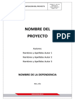 Nombre Del Proyecto: Nombre de La Dependencia