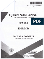 Soal UN SMP 2014 2015 Bahasa Inggris