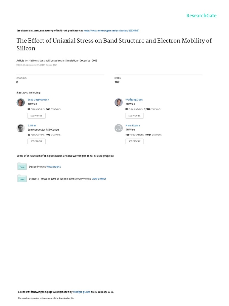The Effect of Uniaxial Stress On Band Structure An | PDF | Stress ...