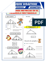 Ejerciciosde Relaciones Metricasen Triangulos Rectangulospara Quintode Secundaria