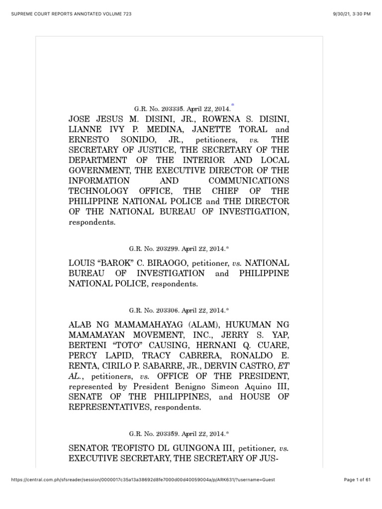 Disini vs secretary of justice pdf defamation crime violence