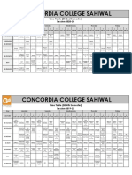 Concordia College Sahiwal: Time Table (BS-2nd Semester) Session 2020-24