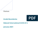 Grade Boundaries January 2021 Int Gcse 9 1