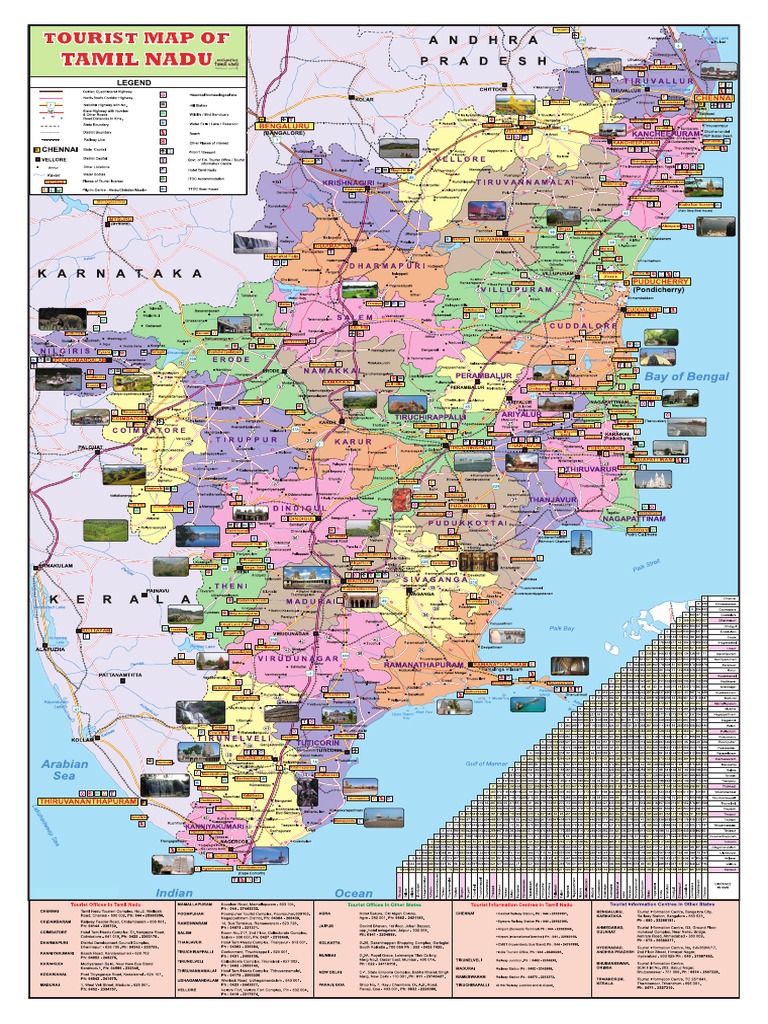 Tamilnadu Tourism Map With Distance Pdf Tamilnadu Maps Of Tourism | Pdf