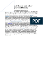 Gravitational Theory and Other Aspects of Physical Theory