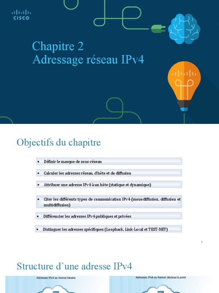 Chapitre 2 - Adressage Réseau IPv4 | PDF | Adresse IP | Multidiffusion