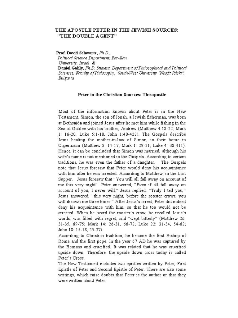 Simon Peter: Jewish Perspectives | PDF | Saint Peter | Jesus