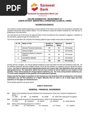 Information Handout Junior Officer | PDF | Test (Assessment 