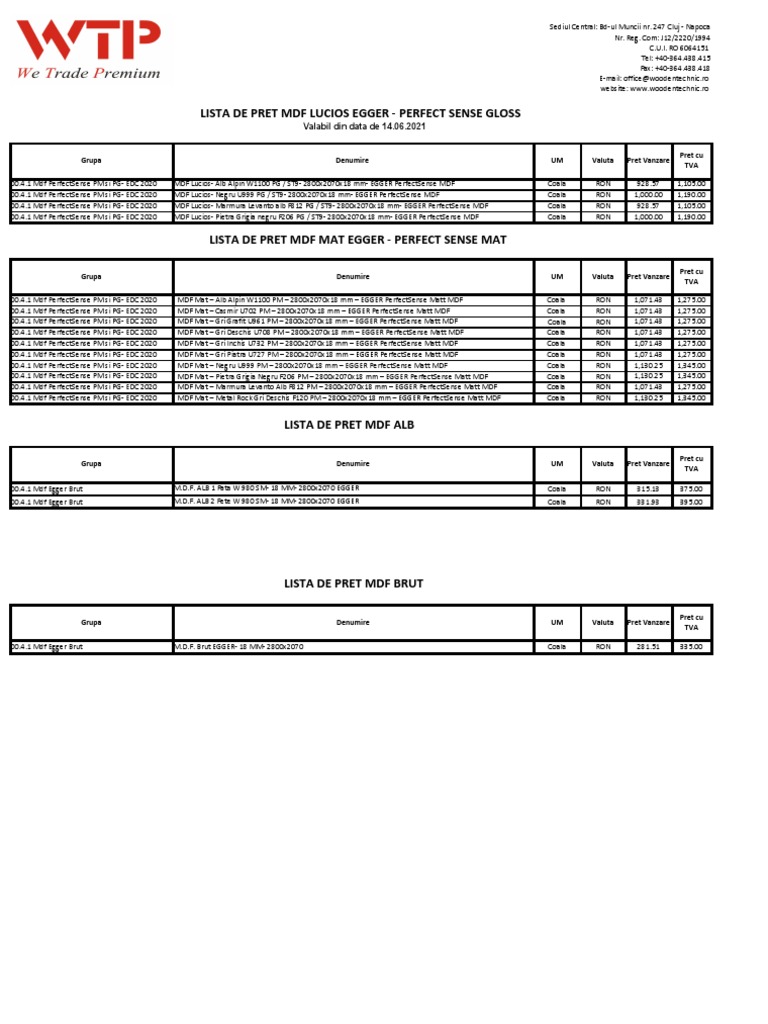 MDF price list from Woodentechnic PDF Crafts Decorative Arts