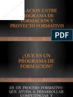 Relacion Entre Programa de Formacion y Proyecto Formativo