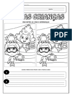 Desenho para Colorir Semana Das Crianças Achando As Cinco Diferenças