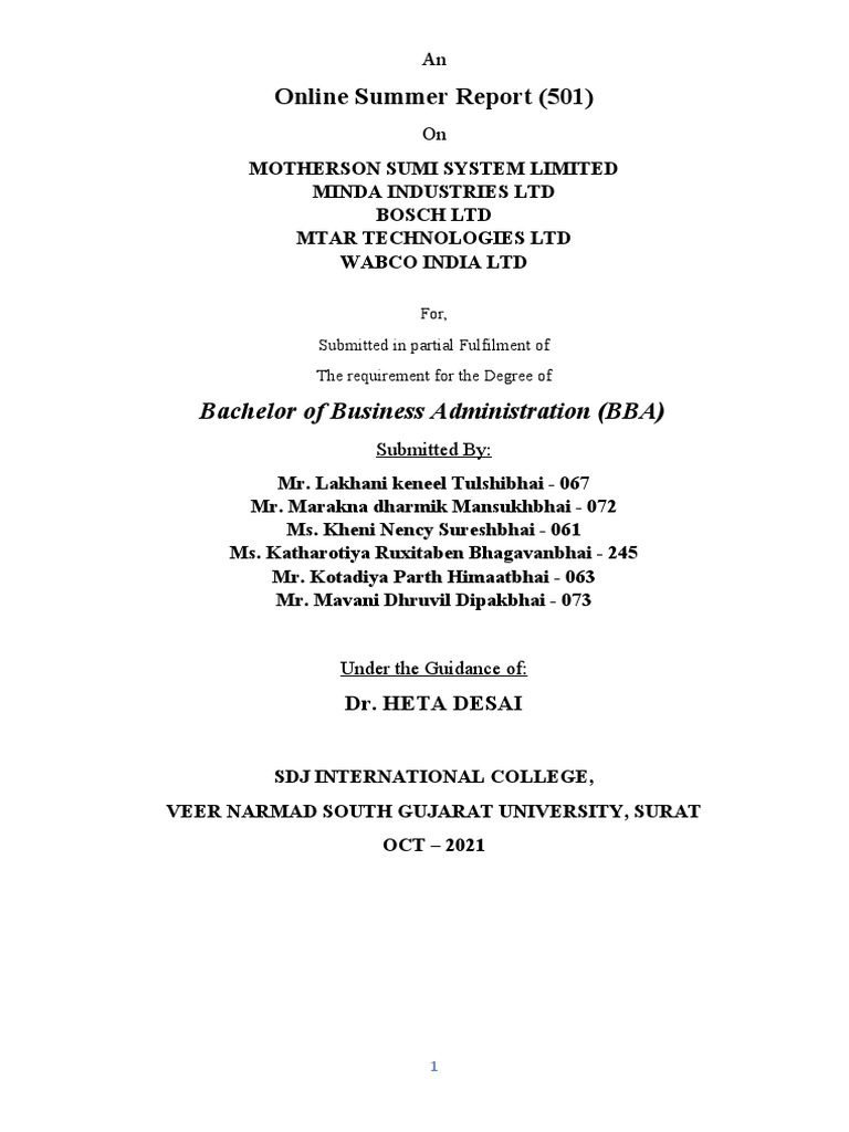 Analysis of the Indian Automotive Components Sector and Emerging