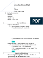 LEVEL 11 THURSDAY CLASSNOTES - Conditionals 0/1/2