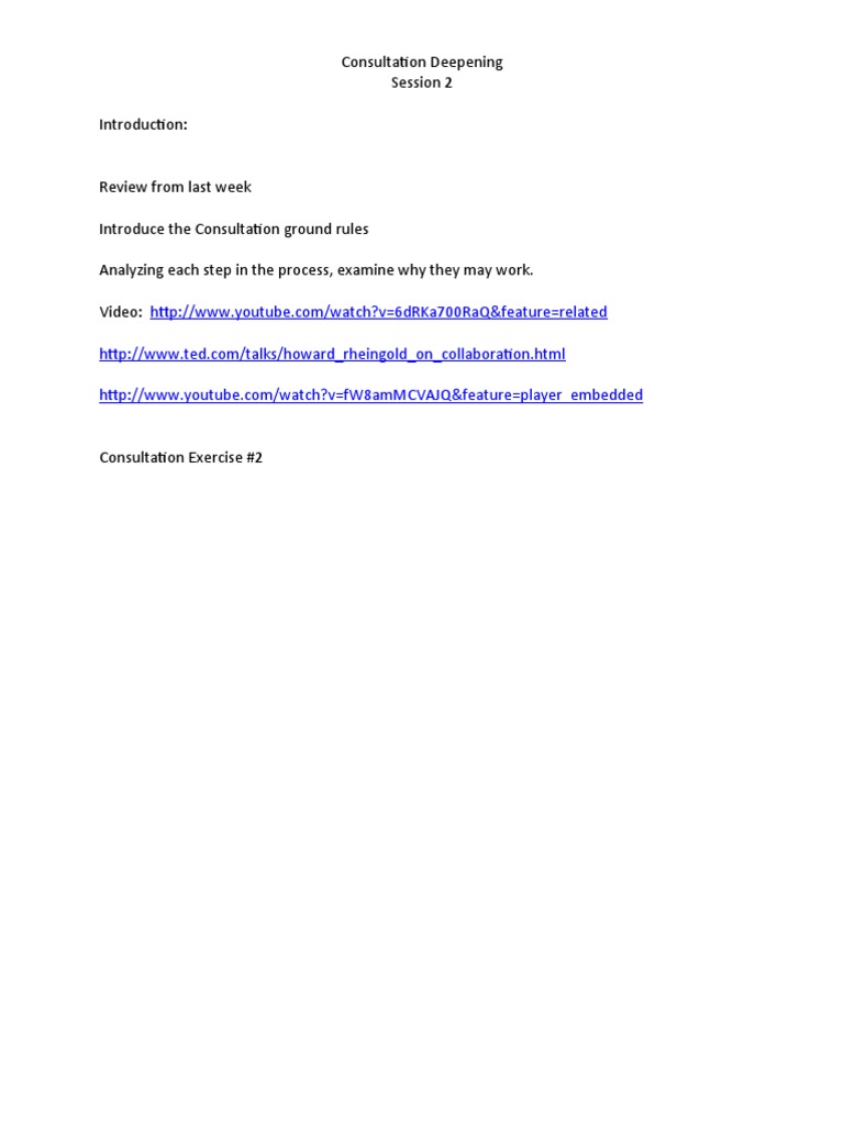 Consultation Deepening Session 2 Guide | PDF