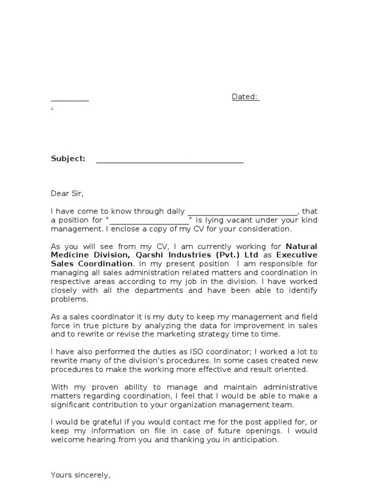 Cover Letter Dermatology