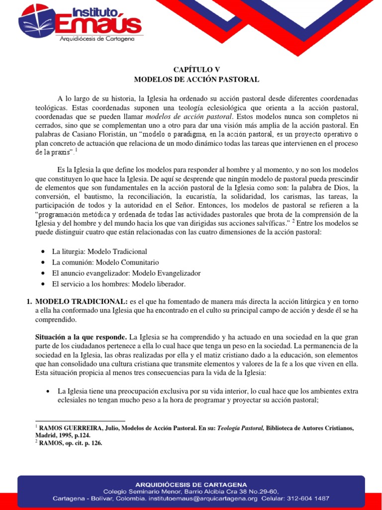 Modelos de Acción Pastoral en la Iglesia | PDF | Iglesia Católica ...