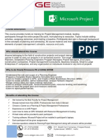 Microsoft Project: Course Description